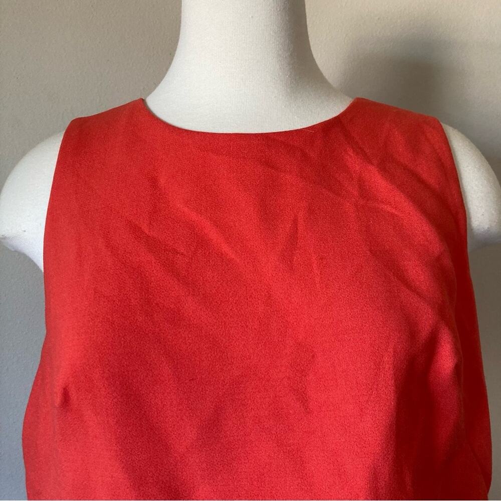 Eliza J Crepe Popover Sleeveless Orange Dress Size 12 - Picture 4 of 7